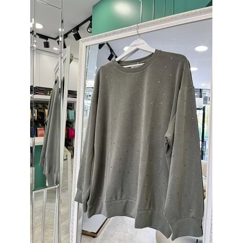 ADN MİNİK TAŞLI SWEAT ÖRME CUPRA - HAKİ - 2