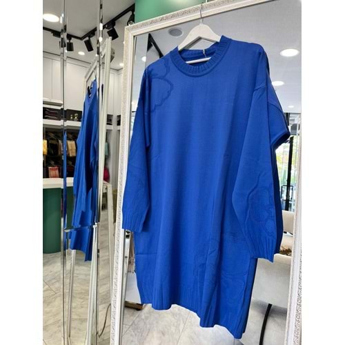 ADN MERSERİZE ÇİÇEKLİ TUNİK - MAVİ - 2