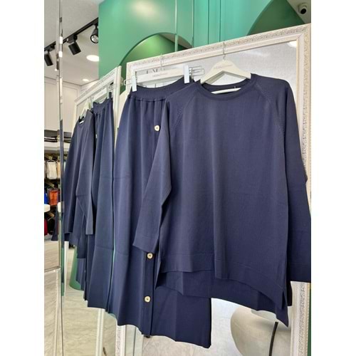 ADN MERSERİZE ETEKLİ TAKIM - LACİVERT - 1