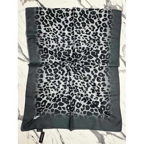 İPEKSELİ LEOPAR DESENLİ ORGANİK PAMUK ŞAL - 12