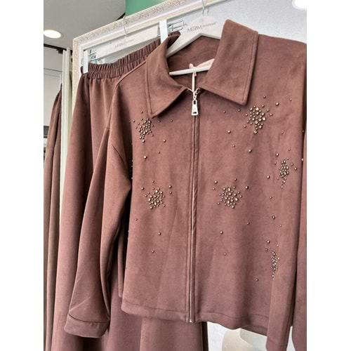 VATKATEX SÜET ETEKLİ TAKIM TAŞLI