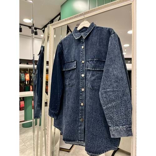 ADN BONCUKLU KOT GÖMLEK - LACİVERT - 1