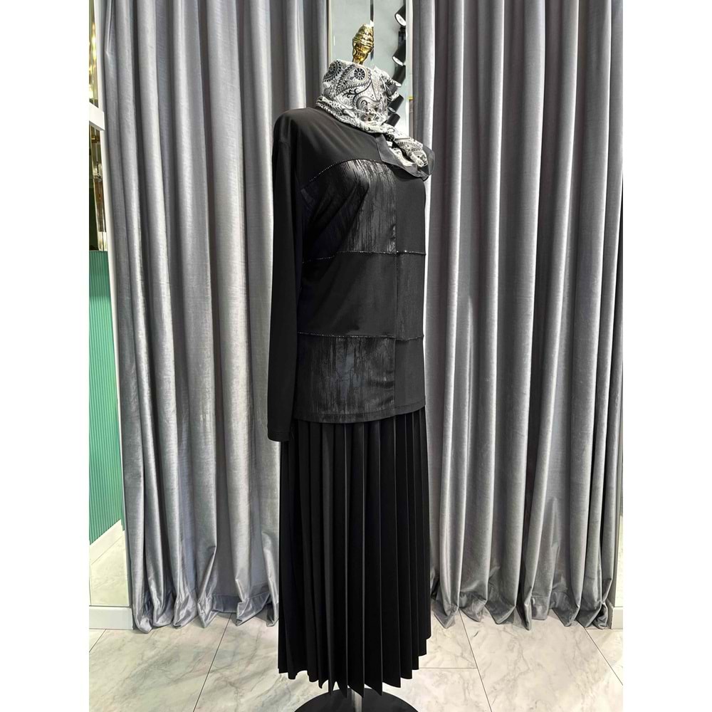 CLEMENCE ETEKLİ TAKIM - SİYAH - 50