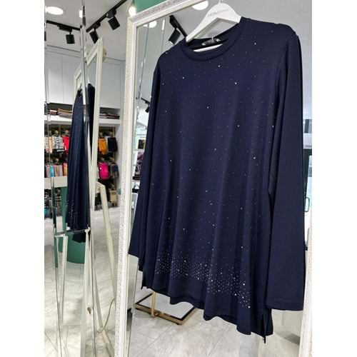 ADN BONCUK TAŞLI TUNİK - LACİVERT - 1