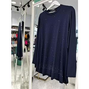 ADN BONCUK TAŞLI TUNİK - LACİVERT - 2