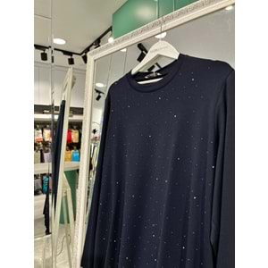 ADN BONCUK TAŞLI TUNİK - LACİVERT - 2