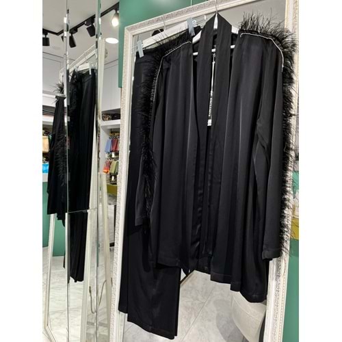 LİSA TÜYLÜ PANTOLON TAKIM - SİYAH - 1