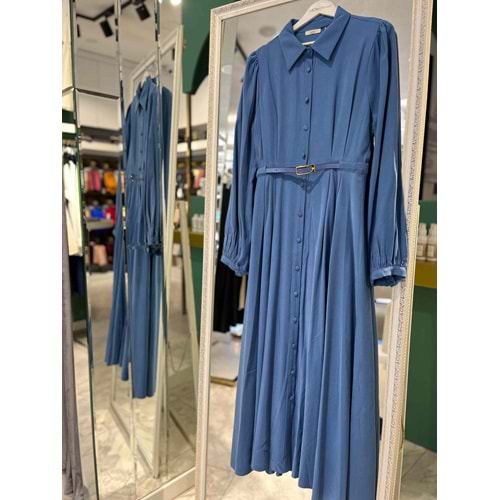 ADN LİYOSEL ELBİSE - İNDİGO MAVİ - 2