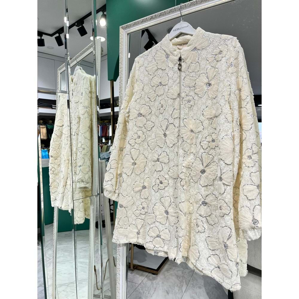 SELİNADA GÜPÜRLÜ GİYÇIK - EKRU - 40