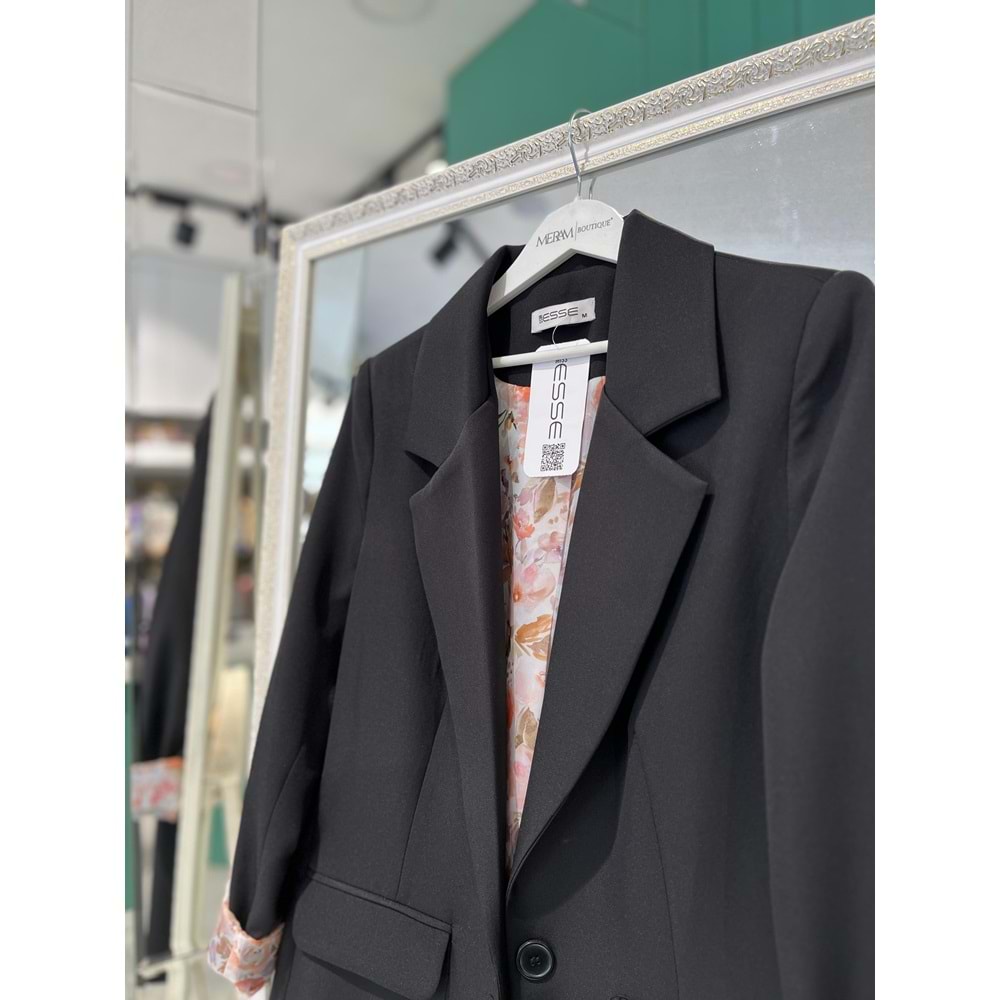 MISSESSE ASTARLI BLAZER CEKET 6002 - SİYAH - M