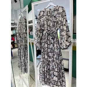 ADN ŞİFON ELBİSE DESENLİ - DESENLİ - 1