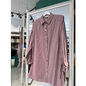 PUANE TUNİK BROŞ DETAYLI 10694 - PUDRA - 1