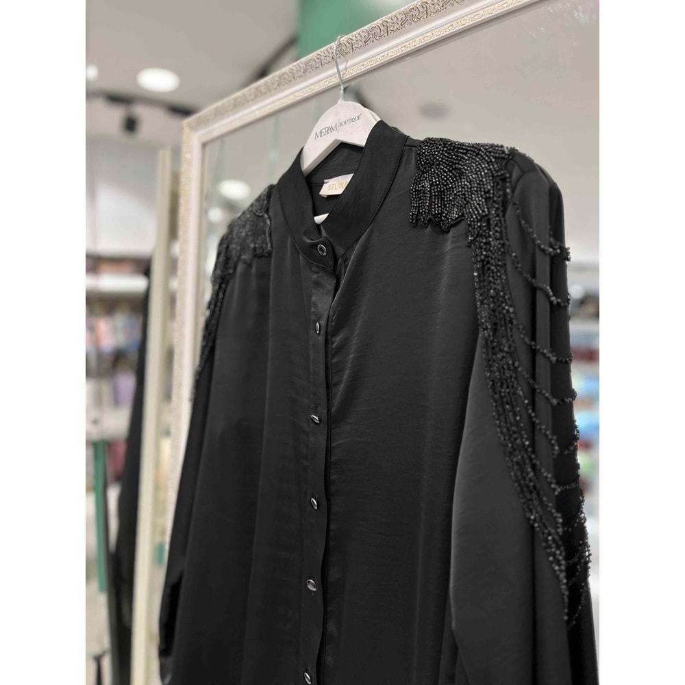 SELİNADA SATEN TUNİK BONCUK DETAYLI 3158