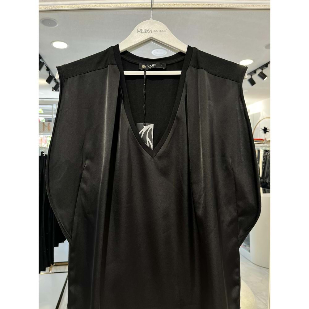 NARS BLUZ V YAKA - SİYAH - 1