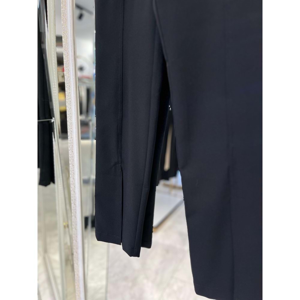 NARS KUMAŞ PANTOLON PAÇA YIRTMAÇLI - SİYAH - 2