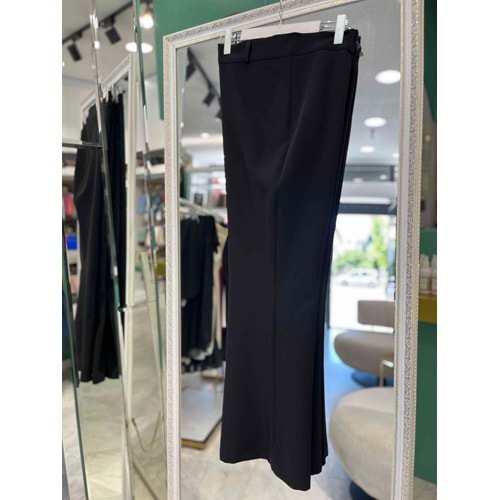 NURGÜN NERVÜRLÜ PANTOLON BOL PAÇA - SİYAH - 40