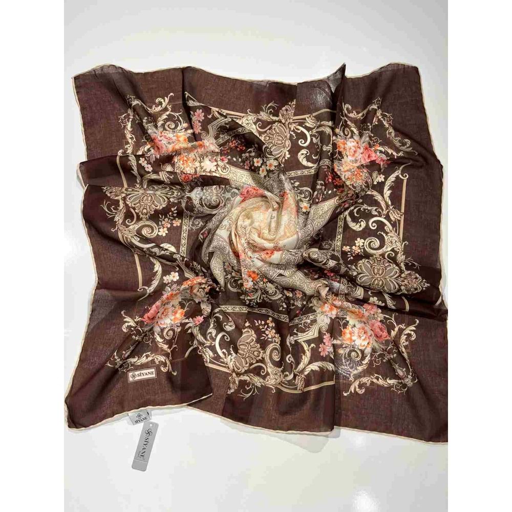 SİYANE NATUREL DESENLİ EŞARP - 1