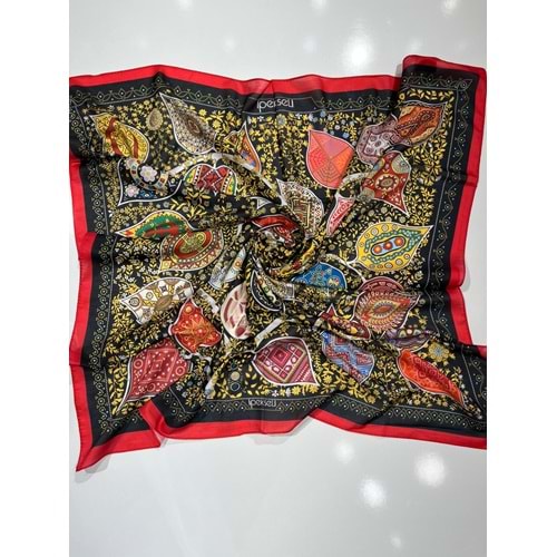 İPEKSELİ PAMUKLU EŞARP KARIŞIK DESEN - 5