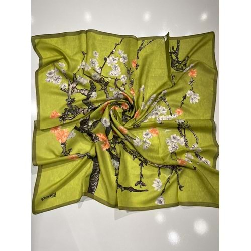 İPEKSELİ PAMUKLU EŞARP ÇİÇEK DESEN - 3