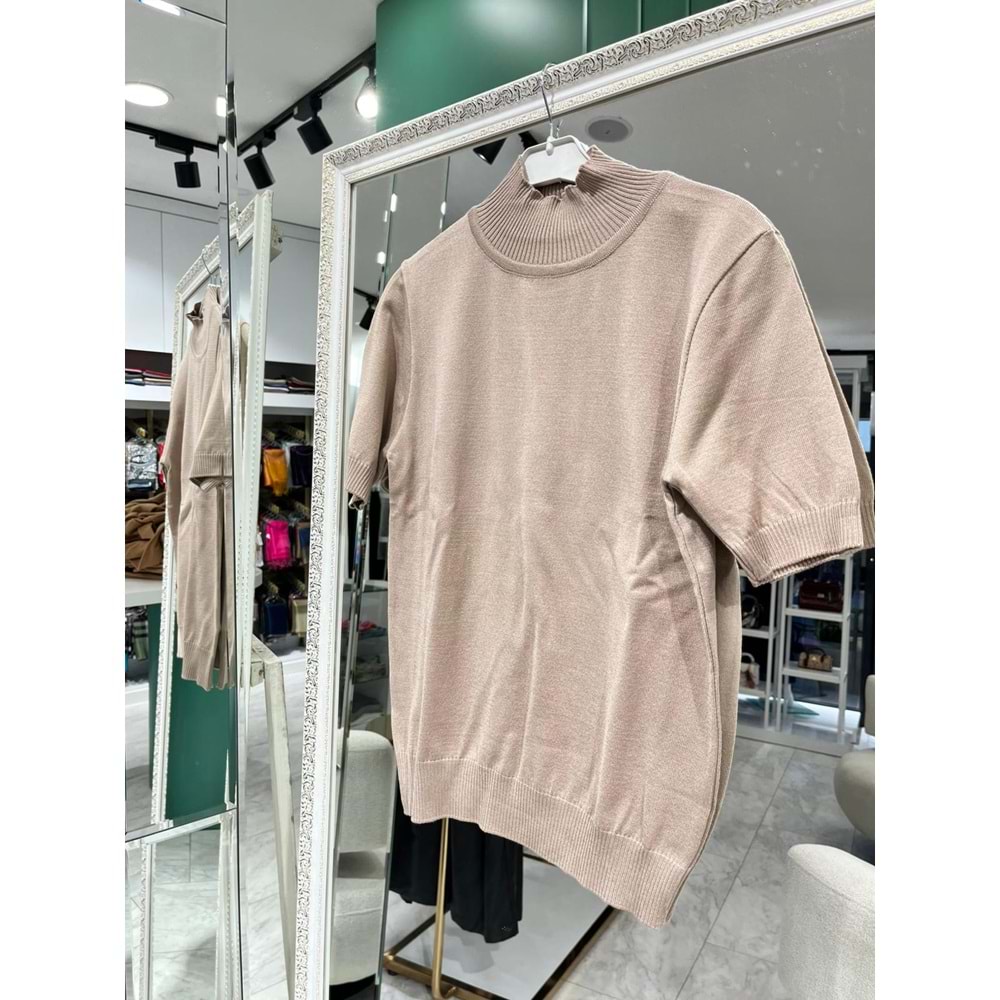 BEYS DESIGN KISA KOLLU TRİKO İÇLİK - CAMEL