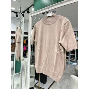 BEYS DESIGN KISA KOLLU TRİKO İÇLİK - CAMEL
