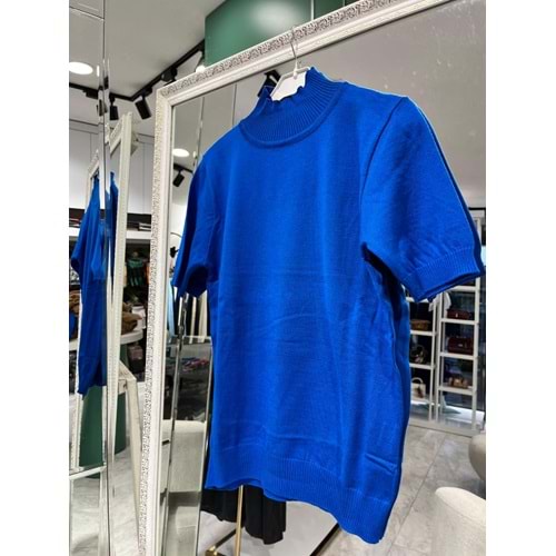 BEYS DESIGN KISA KOLLU TRİKO İÇLİK - SAKS MAVİSİ