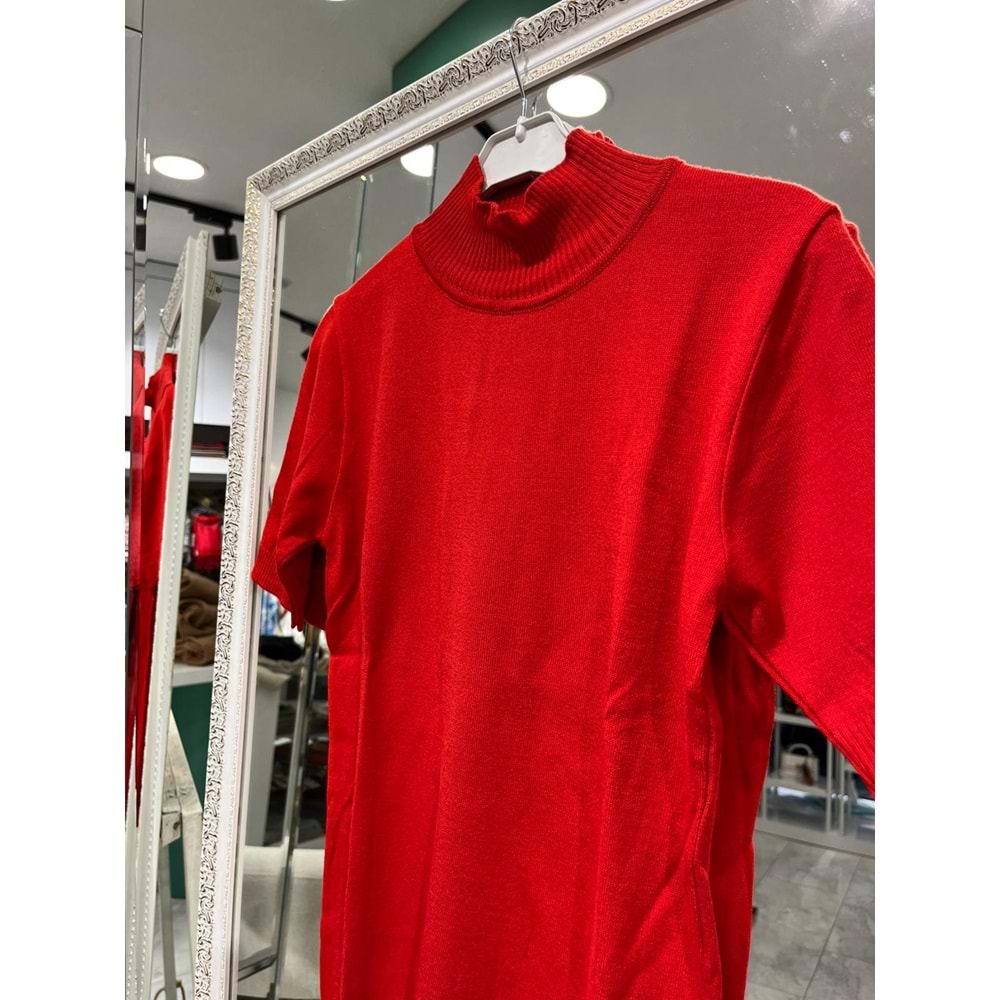 BEYS DESIGN KISA KOLLU TRİKO İÇLİK - MERCAN