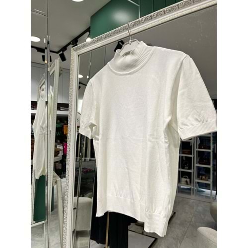 BEYS DESIGN KISA KOLLU TRİKO İÇLİK - BEYAZ