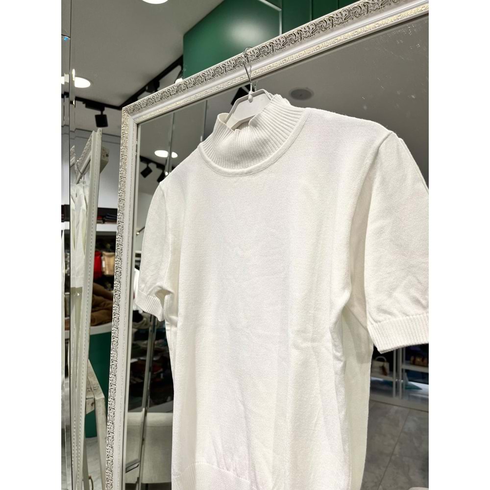 BEYS DESIGN KISA KOLLU TRİKO İÇLİK - BEYAZ