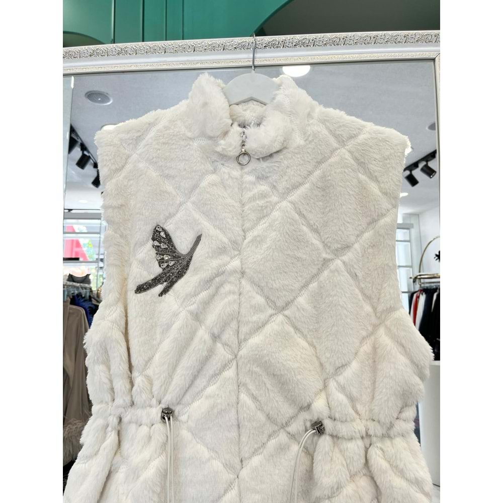 SZN ANGORA YELEK - BEYAZ - 2