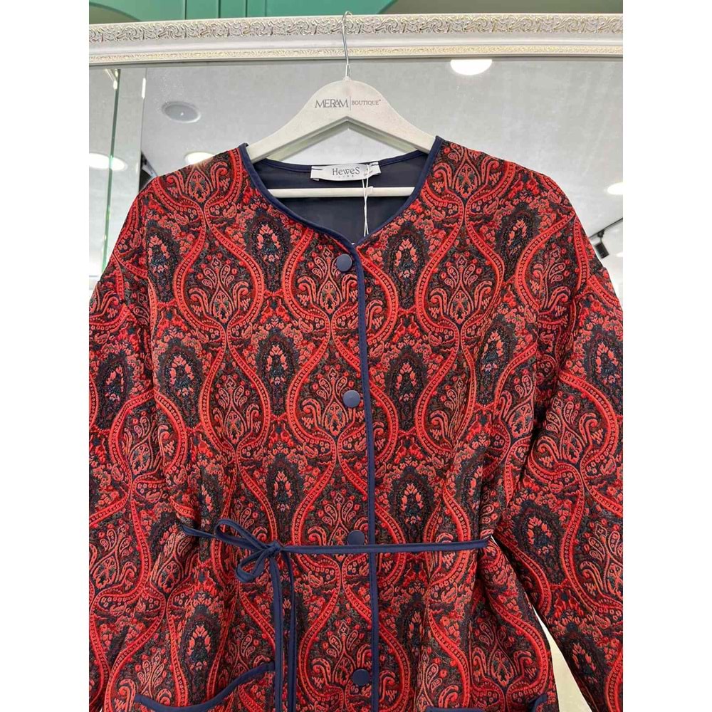 MRM ETNİK DESEN CEKET - BORDO - 2