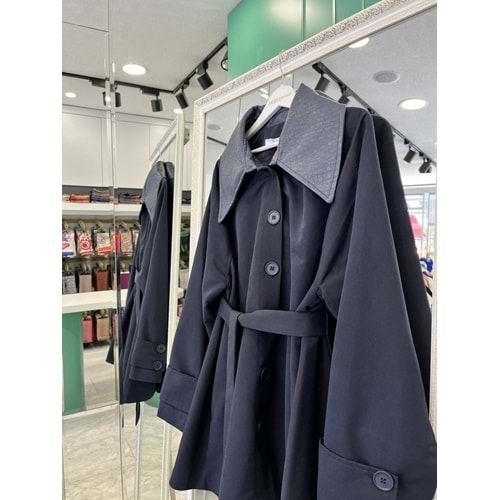 YAKA DERİ DETAYLI SUİT CEKET