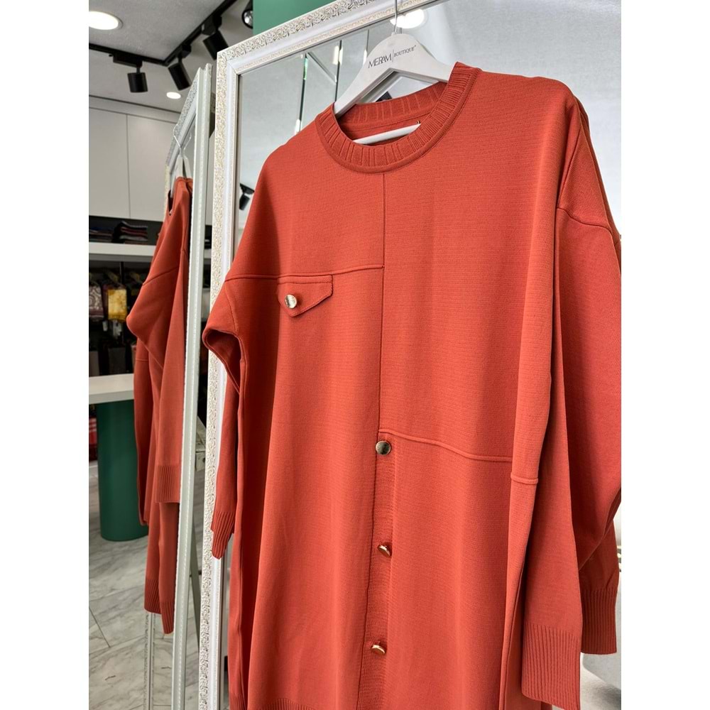 ADN MERSERİZE TUNİK DÜĞME DETAYLI