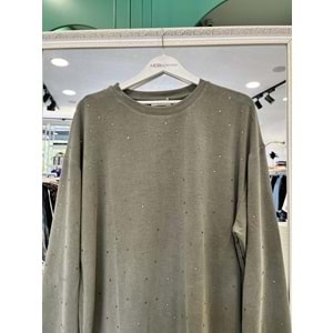 ADN MİNİK TAŞLI SWEAT ÖRME CUPRA - HAKİ - 3