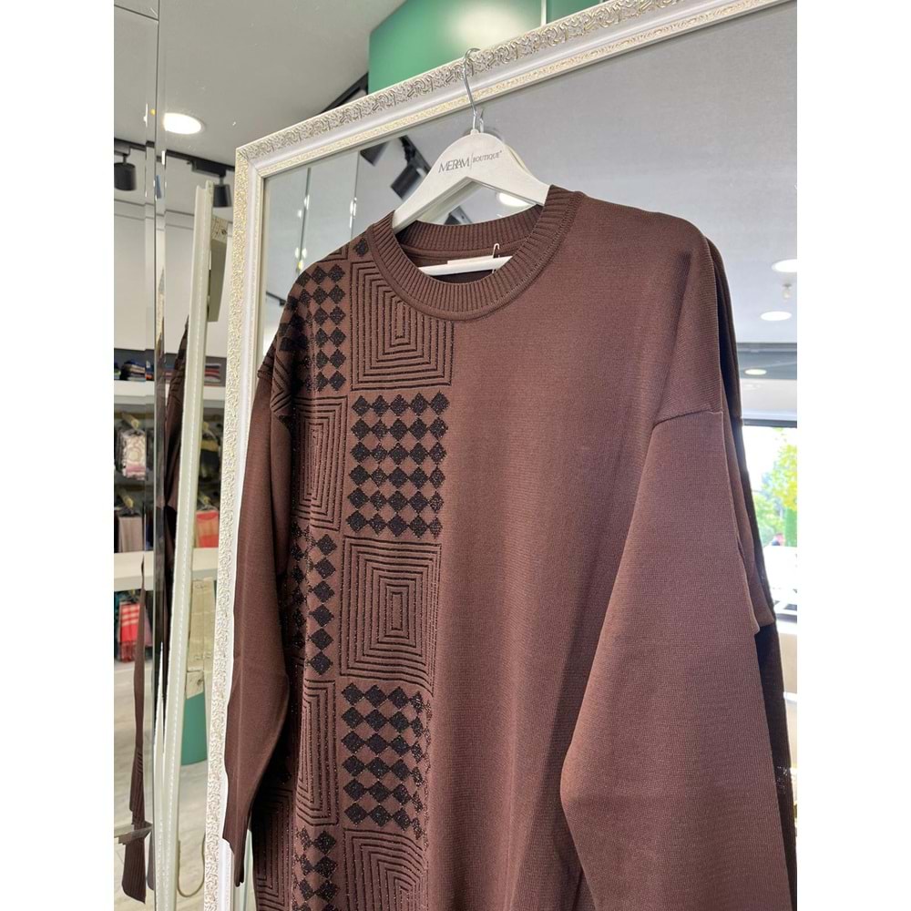 ADN MERSERİZE TUNİK SİMLİ - ACI KAHVE - 1