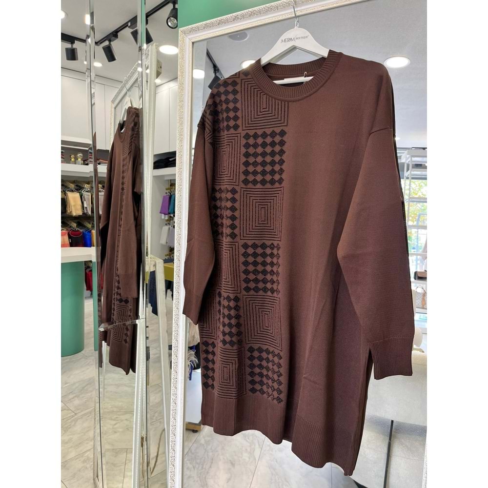 ADN MERSERİZE TUNİK SİMLİ - ACI KAHVE - 2