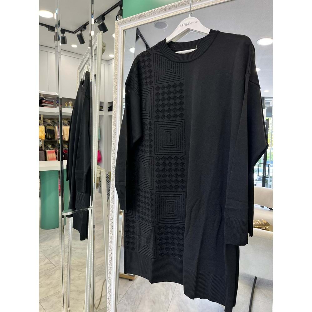 ADN MERSERİZE TUNİK SİMLİ - SİYAH - 1