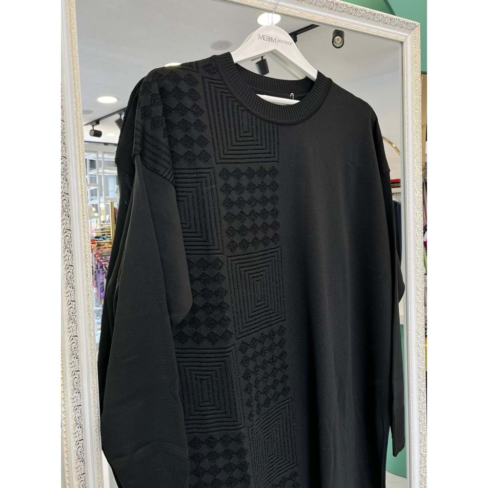 ADN MERSERİZE TUNİK SİMLİ - SİYAH - 1