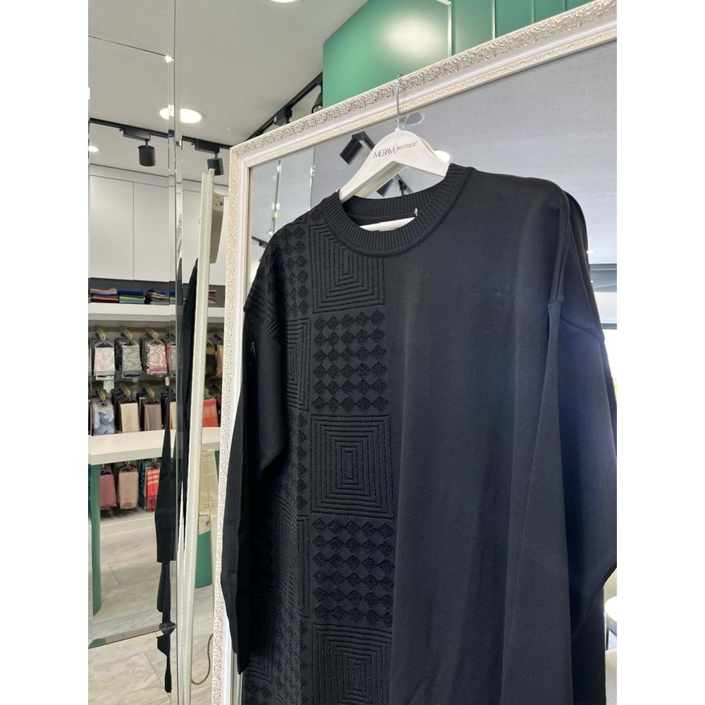 ADN MERSERİZE TUNİK SİMLİ - SİYAH - 1