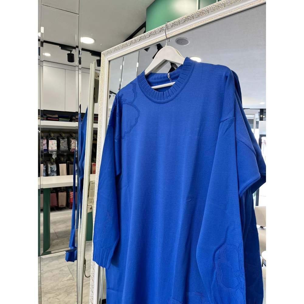 ADN MERSERİZE ÇİÇEKLİ TUNİK - MAVİ - 1