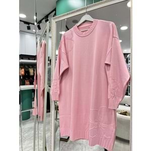 ADN MERSERİZE ÇİÇEKLİ TUNİK - PEMBE - 1