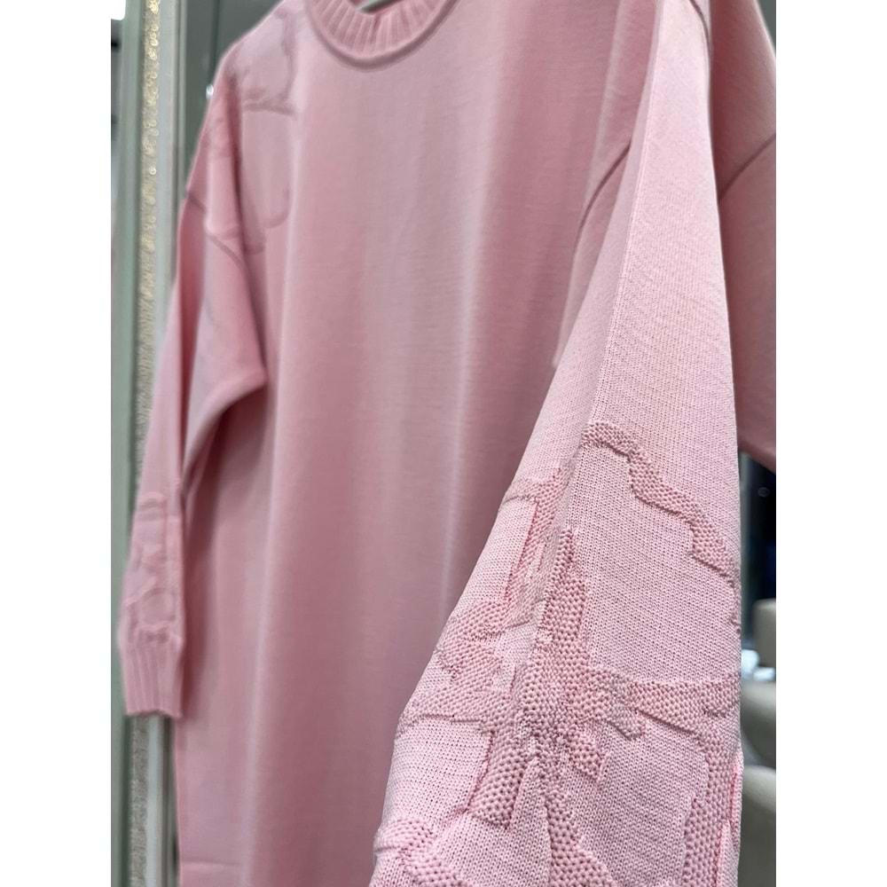 ADN MERSERİZE ÇİÇEKLİ TUNİK - PEMBE - 1