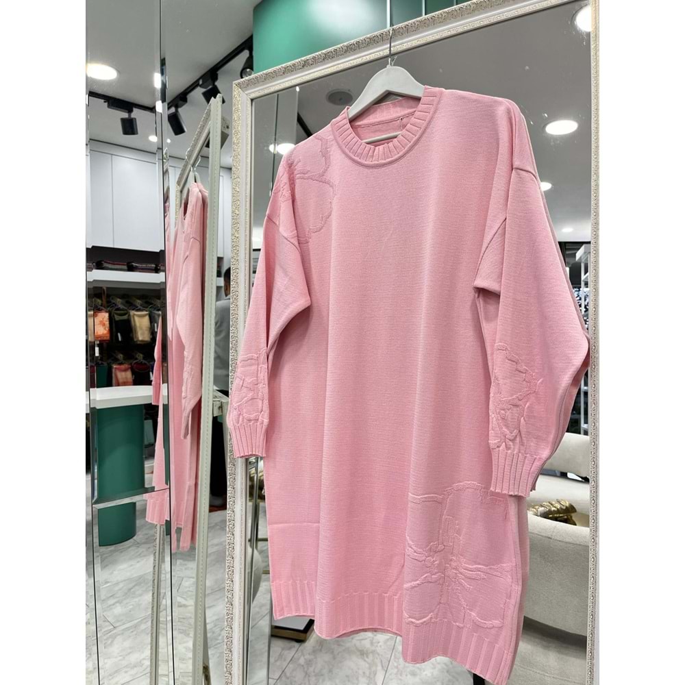 ADN MERSERİZE ÇİÇEKLİ TUNİK - PEMBE - 2