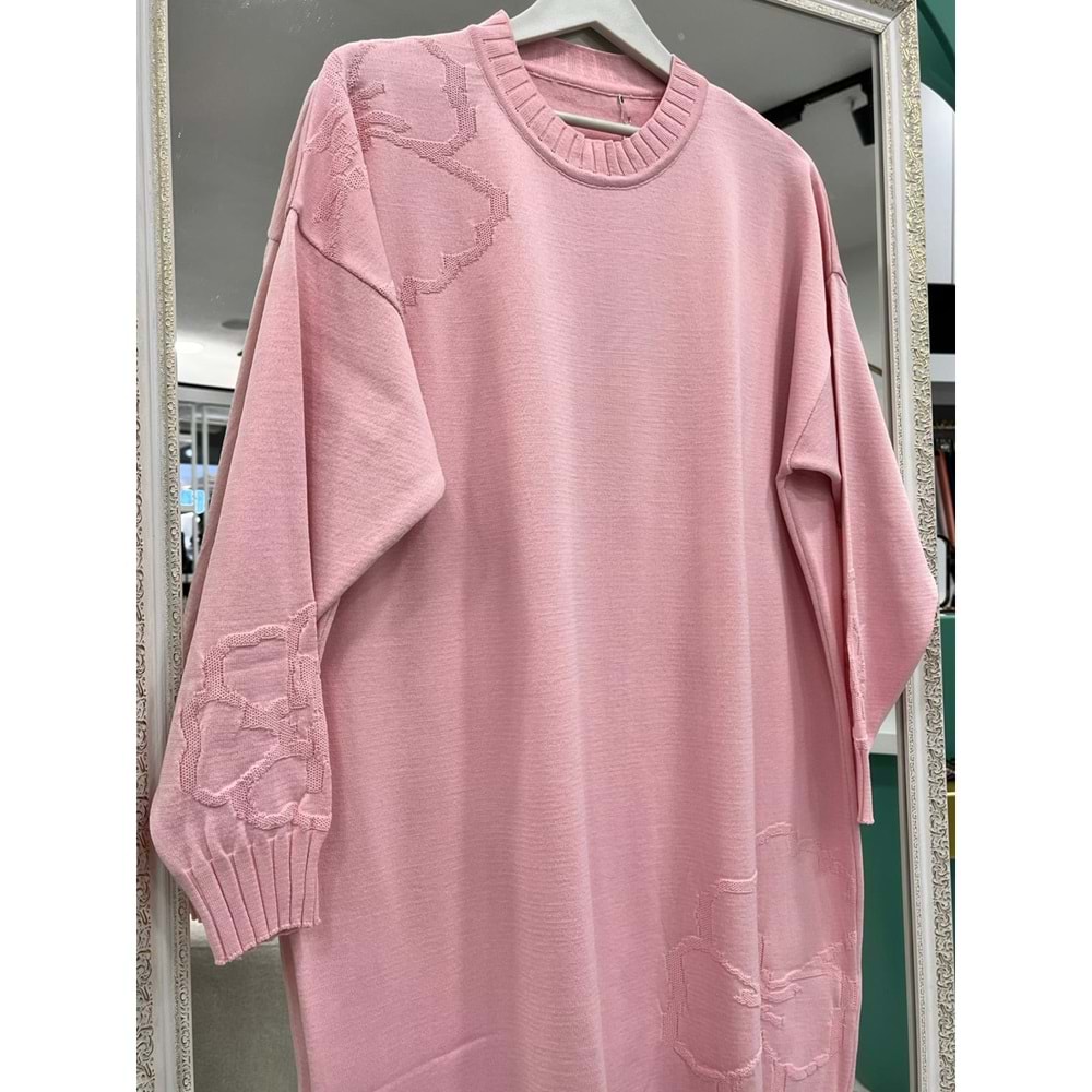 ADN MERSERİZE ÇİÇEKLİ TUNİK - PEMBE - 2