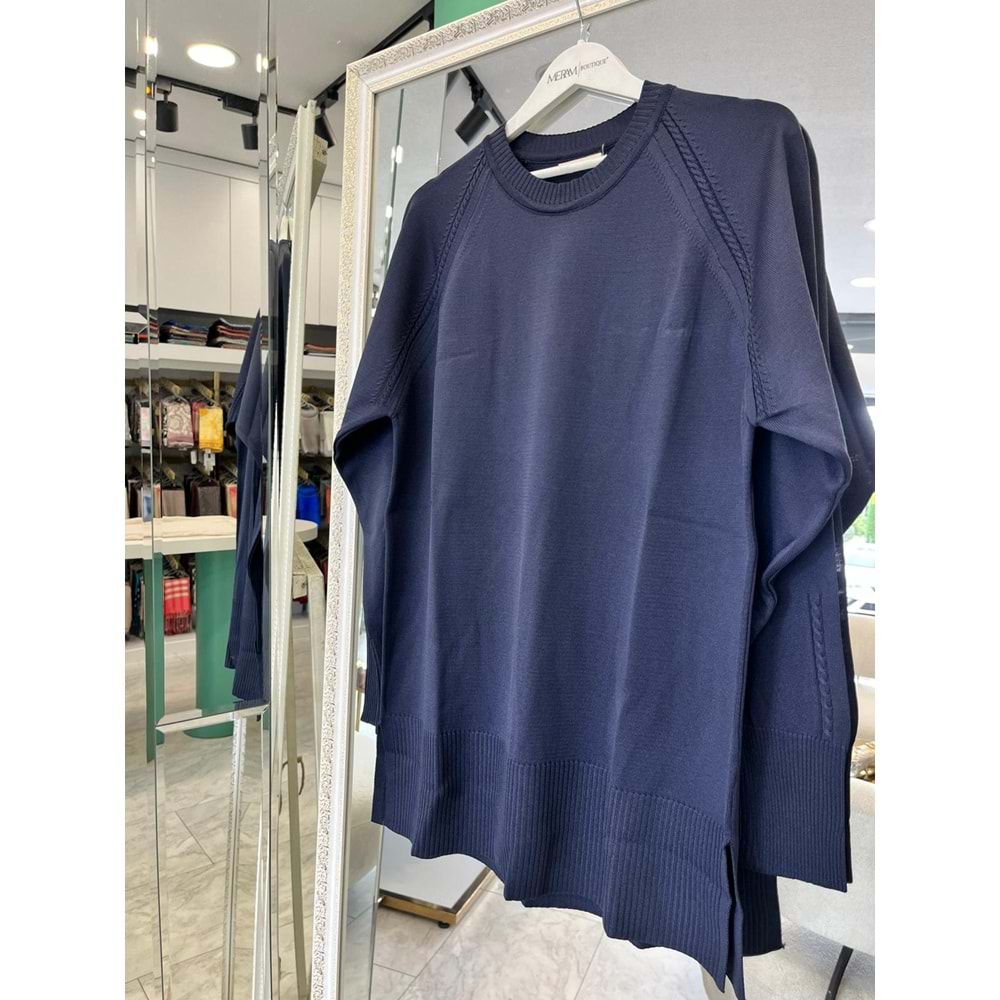 ADN MERSERİZE TUNİK SAÇ ÖRGÜLÜ - LACİVERT - 2