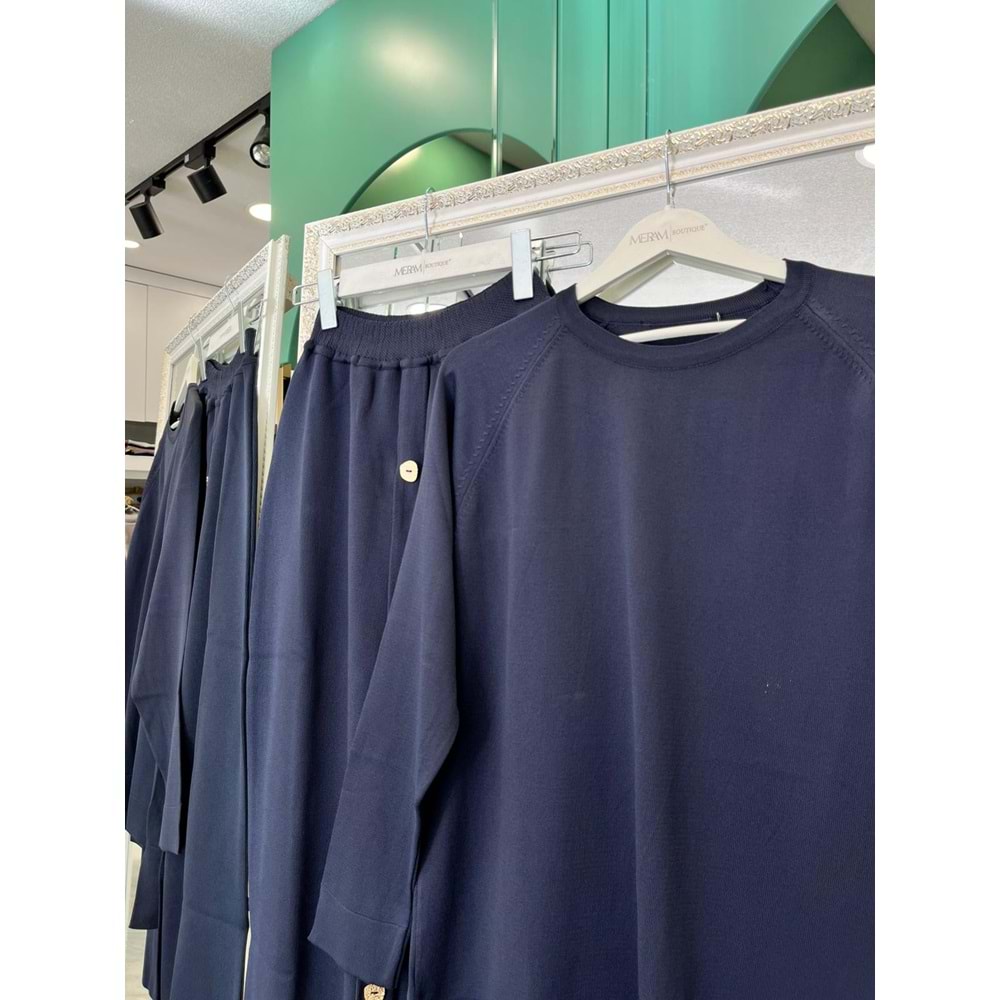 ADN MERSERİZE ETEKLİ TAKIM - LACİVERT - 1