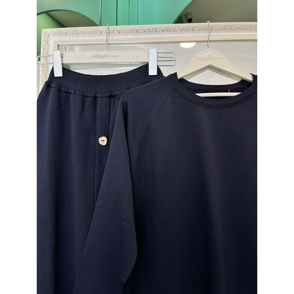 ADN MERSERİZE ETEKLİ TAKIM - LACİVERT - 1