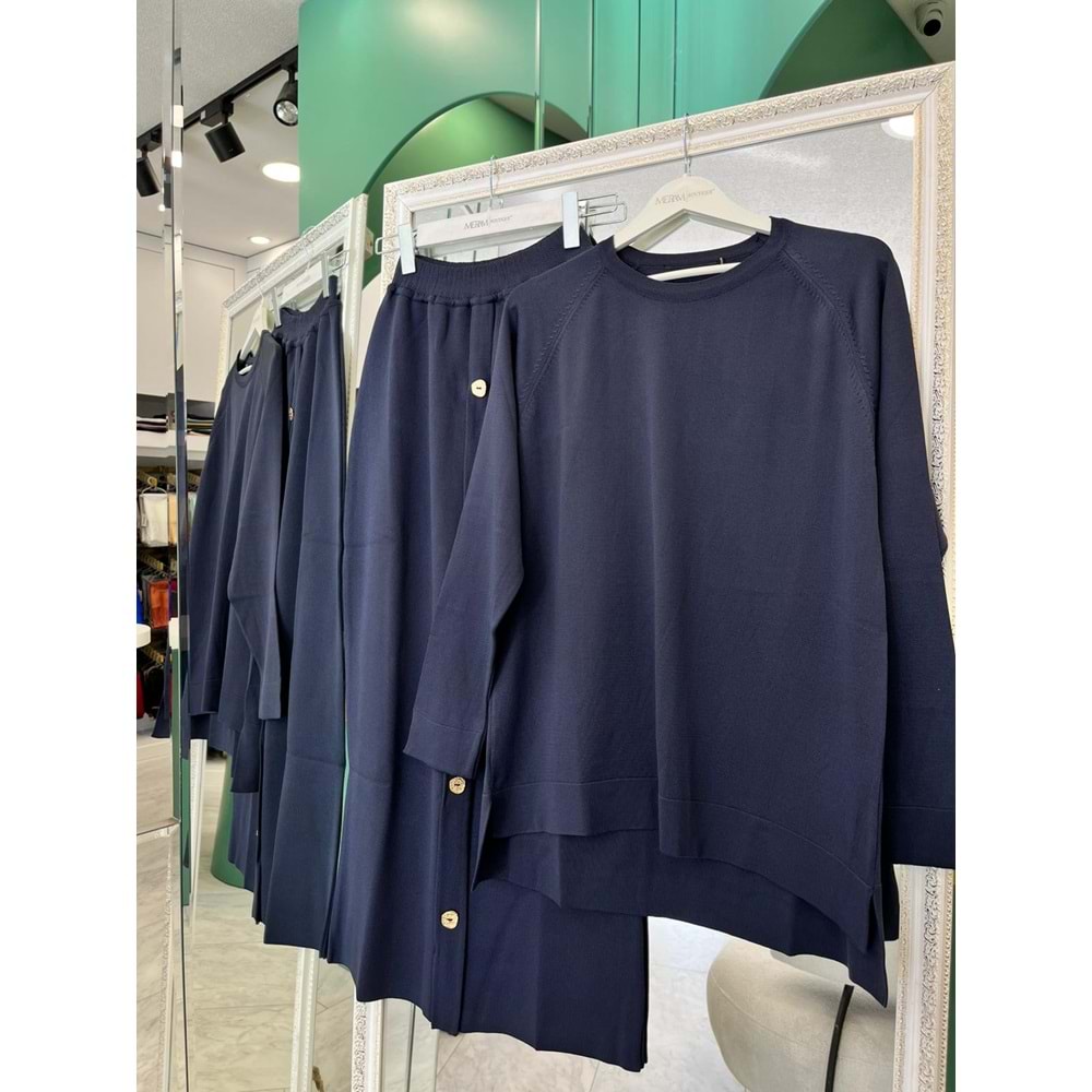 ADN MERSERİZE ETEKLİ TAKIM - LACİVERT - 1