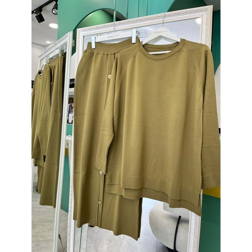 ADN MERSERİZE ETEKLİ TAKIM - YAĞ YEŞİLİ - 2