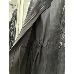 ADN TAŞLI CEKET CUPRA KARIŞIMLI - SİYAH - 3